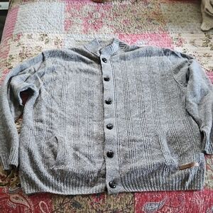 Joseph Abboud Gray Cardigan Sweater Size L